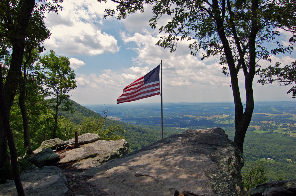 flag on mountain