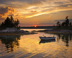 Sunset at my favorite harbor in Harpswell, Maine